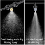 Brass Mister Nozzles 20 Pack With Misting Nozzle Tees & End Plugs | 20 Pack Misting Nozzle Tees, 2 Pack End Plugs, Outdoor Cooling System, Patio Misting System