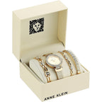 Anne Klein Women'S Premium Crystal Accented Watch And Bracelet Set, Ak/3584