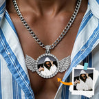 Custom Circle Chain with Picture, Photo Necklace for Men Women, Personalized Picture Pendant, Customized Memorial Gifts for Christmas Birthday Anniversary Family
