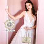 Womens Crystal Beaded Evening Bag Wedding Clutch Purse