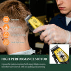 Hair Clippers for Men Professional, Beard Trimmer Kits & Sets, Electric Shavers, Hair Clippers & Trimmer Ceramic T-Blade, for Barber, Father Gifts for Men (Gold)