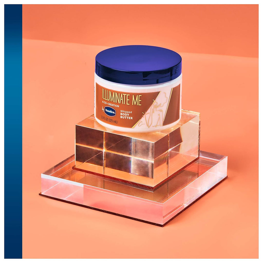 Vaseline Illuminate Me Shea Butter Whipped Body Butter For Melanin Rich Skin Provides 24 Hour Moisturization For Dry Skin 11 Oz