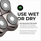Skull Shaver Carver PRO 4 Head Replacement Blade - Shaver Blade for Wet & Dry Shaving - Rotary Heads Design - Japanese Stainless Steel - Compatible with Pitbull, Palm & Butterfly Kiss Shavers