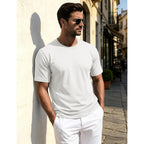Eklentson Men'S Cotton Crewneck T-Shirts Short Sleeve Plain Tee Moisture Wicking Casual Tshirts Solid Color
