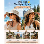 Waterproof Bucket Rain Hat For Women Wide Brim Summer Upf50+ Cowboy Sun Hat Men Foldable Soft Floppy Beach Hat