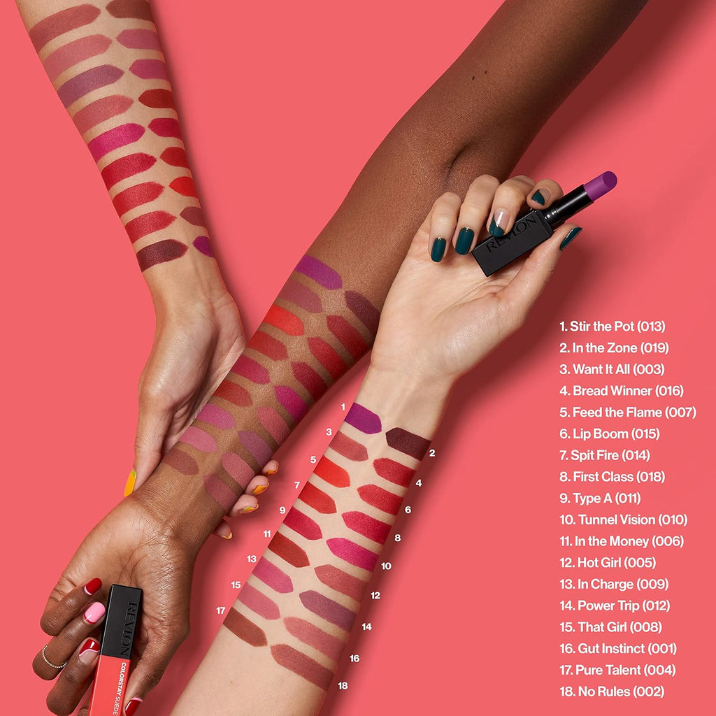 Revlon Lipstick, Colorstay Suede Ink, Built-In Primer, Infused With Vitamin E, Waterproof, Smudge-Proof, Matte Color, 008 That Girl, 0.09 Oz