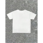 Verdusa Graphic Tees for Women Lips Print 2000s Clothing Short Sleeve Graphic T Shirts Y2k Going Out Tops White