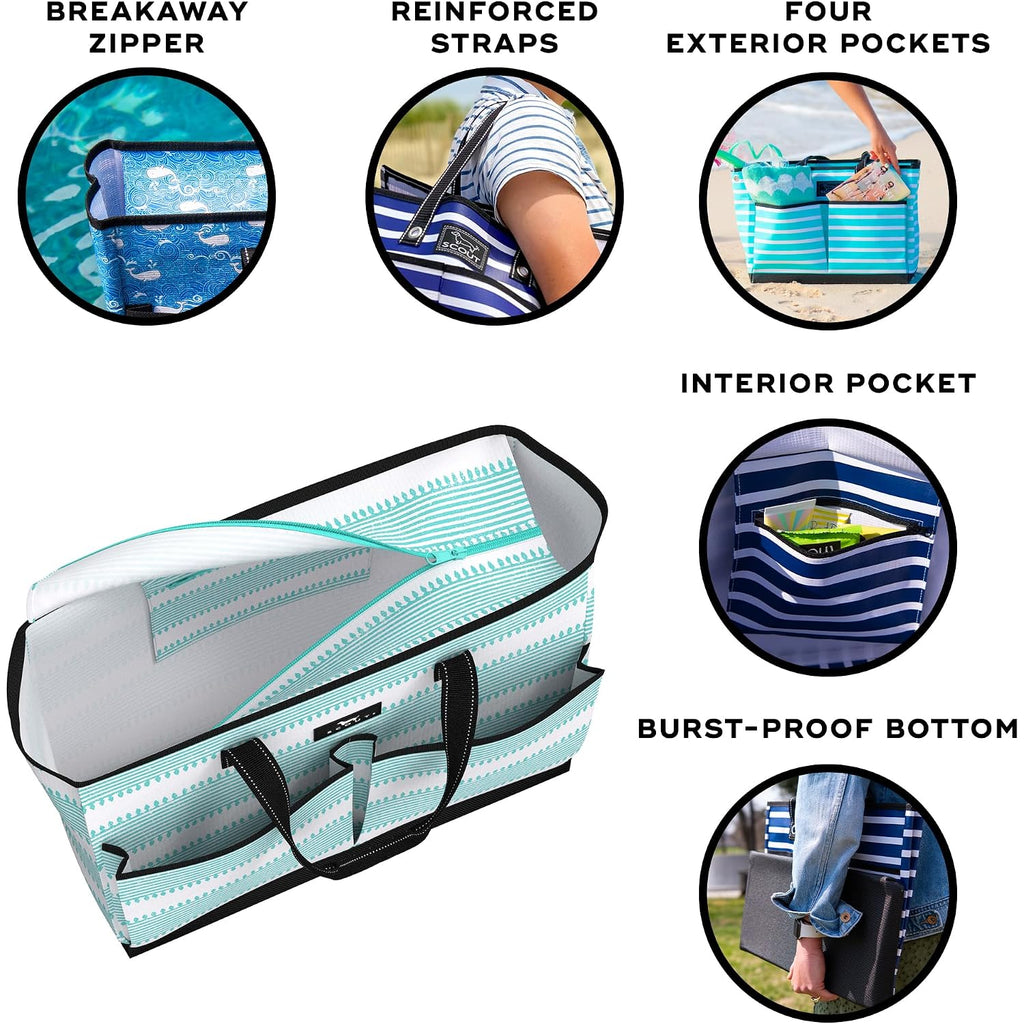 Scout Ben Pocket Tote - Multi-Use Tote Bag For, Nurses, Teachers, And Moms, 5 Pockets For Organizing, Breakaway Zipper