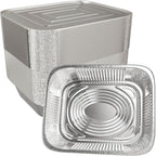 Aluminum Pans With Lids 9x13 [10 Sets] Aluminum Foil Pans Trays With Lids - Half Size Tin Foil Disposable Pans For Baking, Roasting, Cake Serving Dishes, Catering Supplies, Steam Table Chafing
