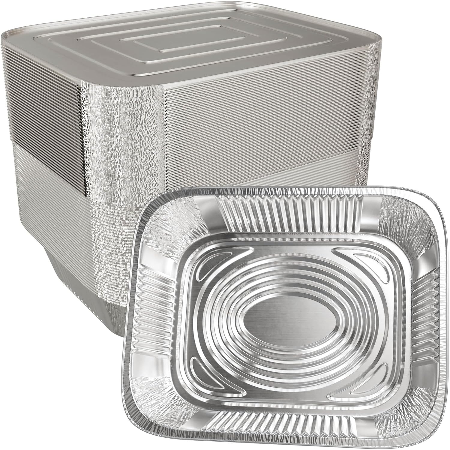Aluminum Pans With Lids 9x13 [10 Sets] Aluminum Foil Pans Trays With Lids - Half Size Tin Foil Disposable Pans For Baking, Roasting, Cake Serving Dishes, Catering Supplies, Steam Table Chafing