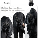 Chongker Cat Shaped Backpack - Handcrafted Stuffed Animals Plush Bag with Adjustable Shoulder, Crossbody, and Handbag Straps (MaineCoon Cat)