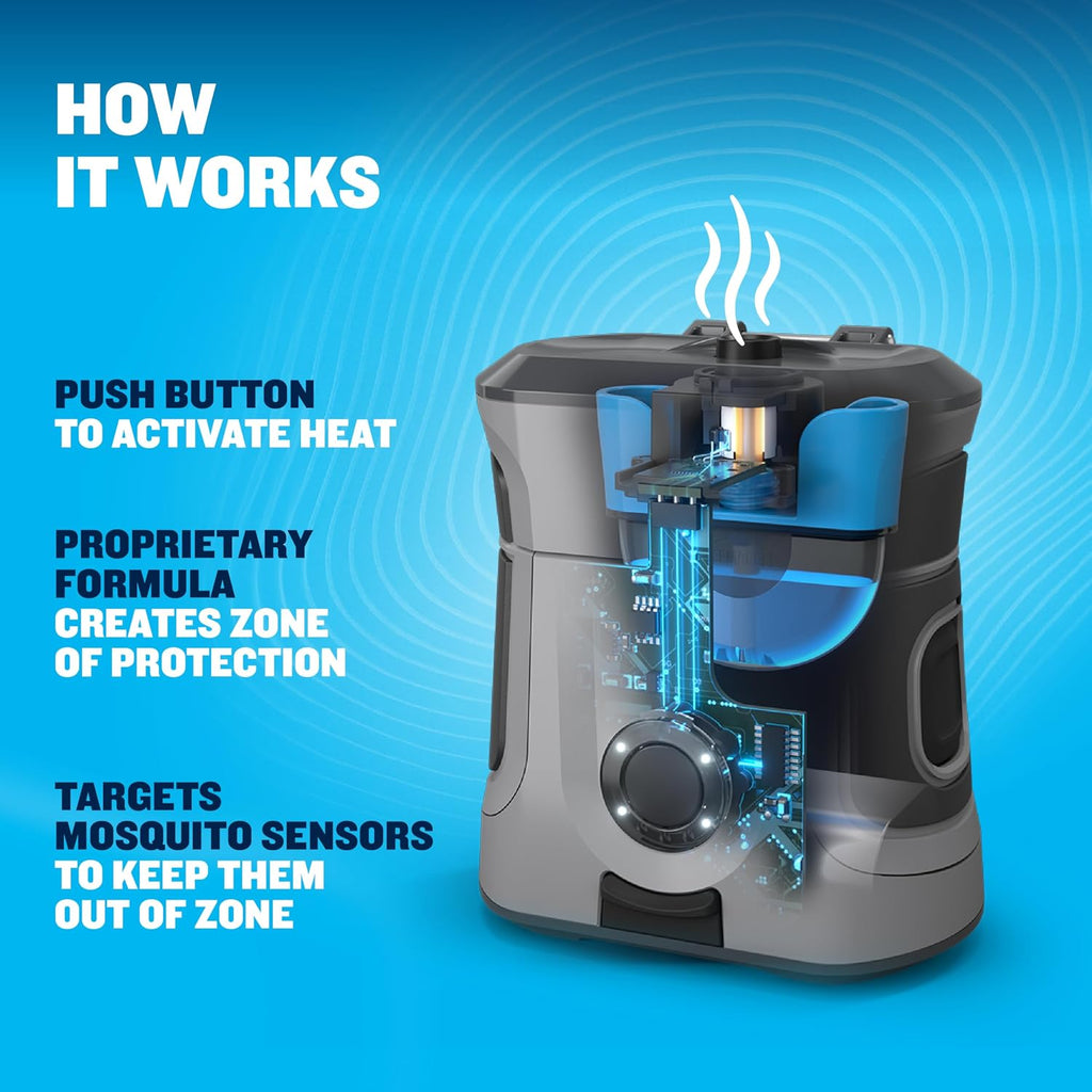 Thermacell Mosquito Repellent Rechargeable Adventure Ex-Series Ex90; Patio Shield With 9-Hour Battery, Includes 12-Hour Refill, Rubber Armor & Carabiner; Scent Free Bug Spray Alternative