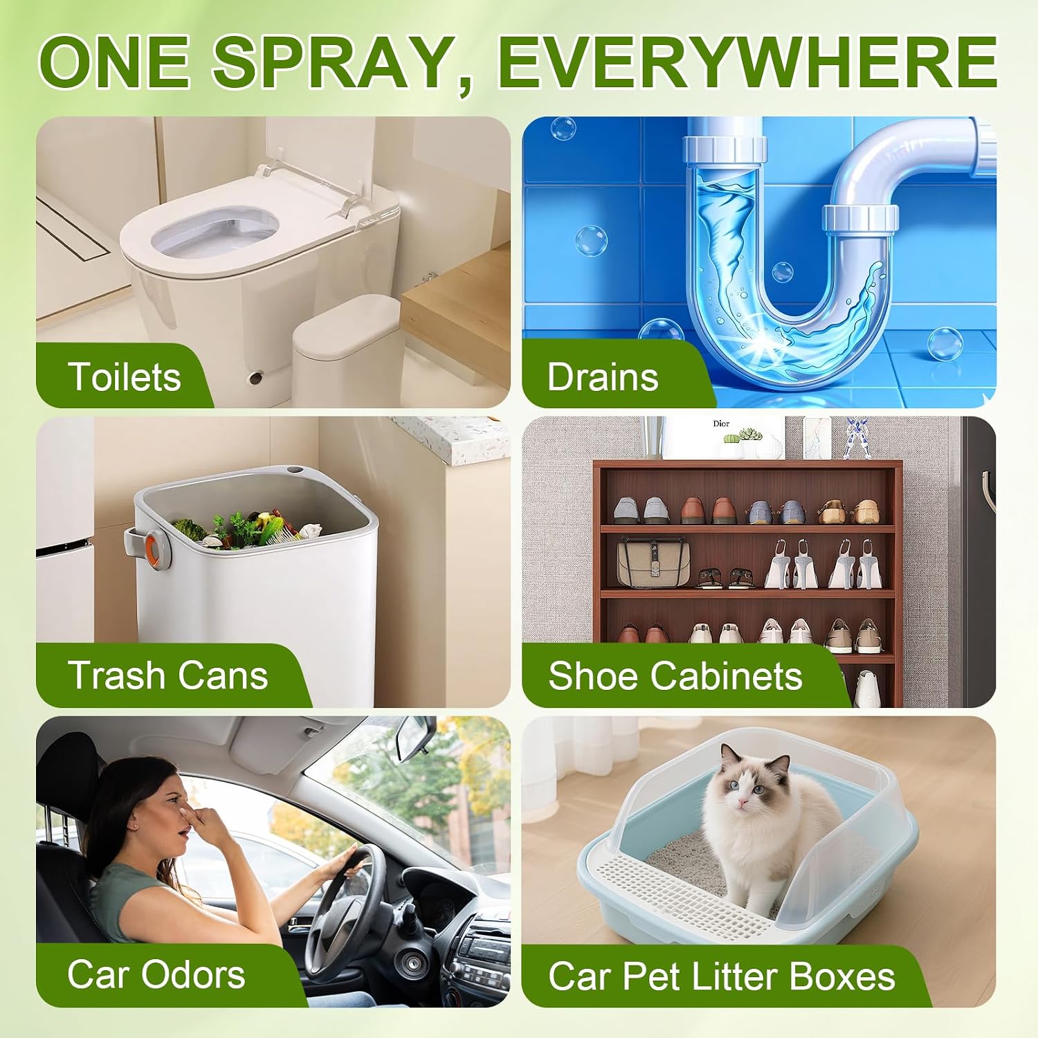6 Pack Toilet Spray, 6-Scent Bathroom Spray, Freshener Deodorizer For Home, Bathroom Odor Eliminator With Essential Oil, Up To 400 Uses, Travel Essentials Portable Air Freshener (Each 1.01Fl Oz)