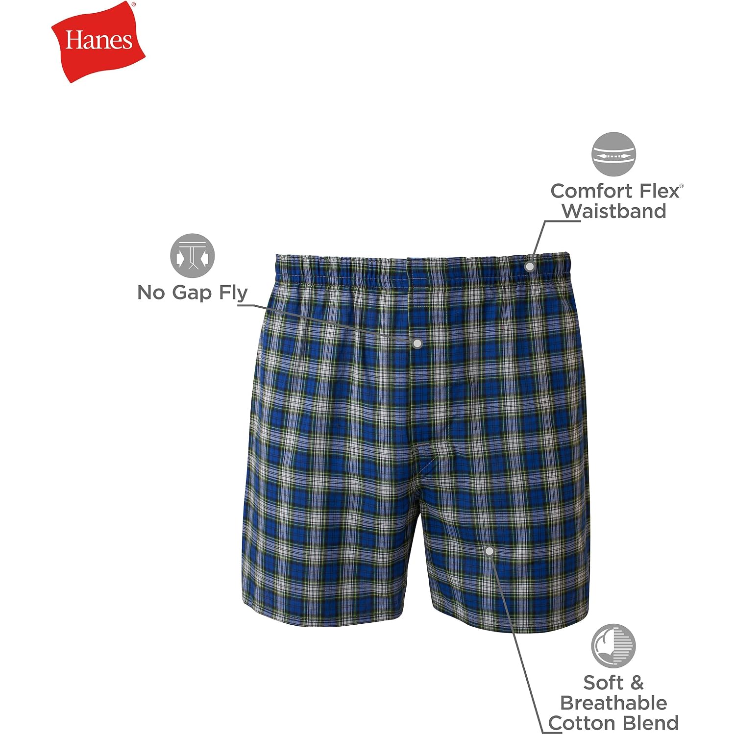 Hanes Men'S Underwear Boxers Pack, Cool & Breathable Cotton Underwear, Moisture-Wicking Boxers For Men