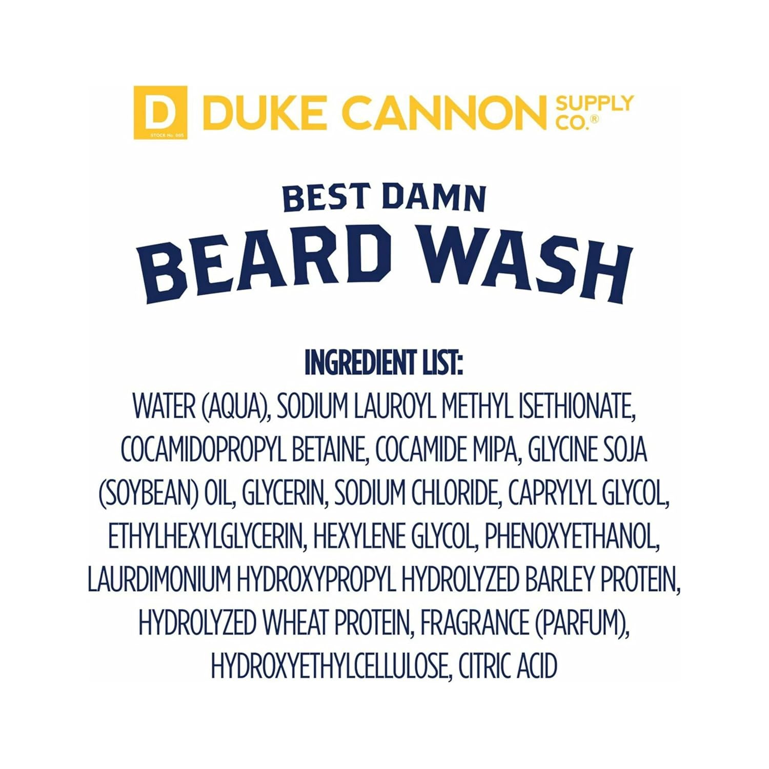 Duke Cannon Beard Wash for Men – Hydrating Beard Shampoo & Facial Hair Cleanser – Gently Cleans, Softens & Conditions Beard – 6 fl oz
