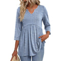 Zeagoo 3/4 Length Sleeve Womens Tops 2026 Blouses for Women Dressy Casual Fashion Clothing V Neck T-Shirts Summer Outfits