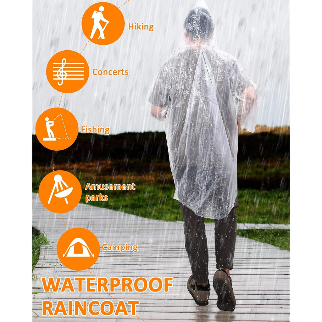 Jagely 120 Pack Disposable Rain Poncho For Adult Family Bulk Wedding Homeless Gift Emergency Travel Hooded Outdoor Raincoat