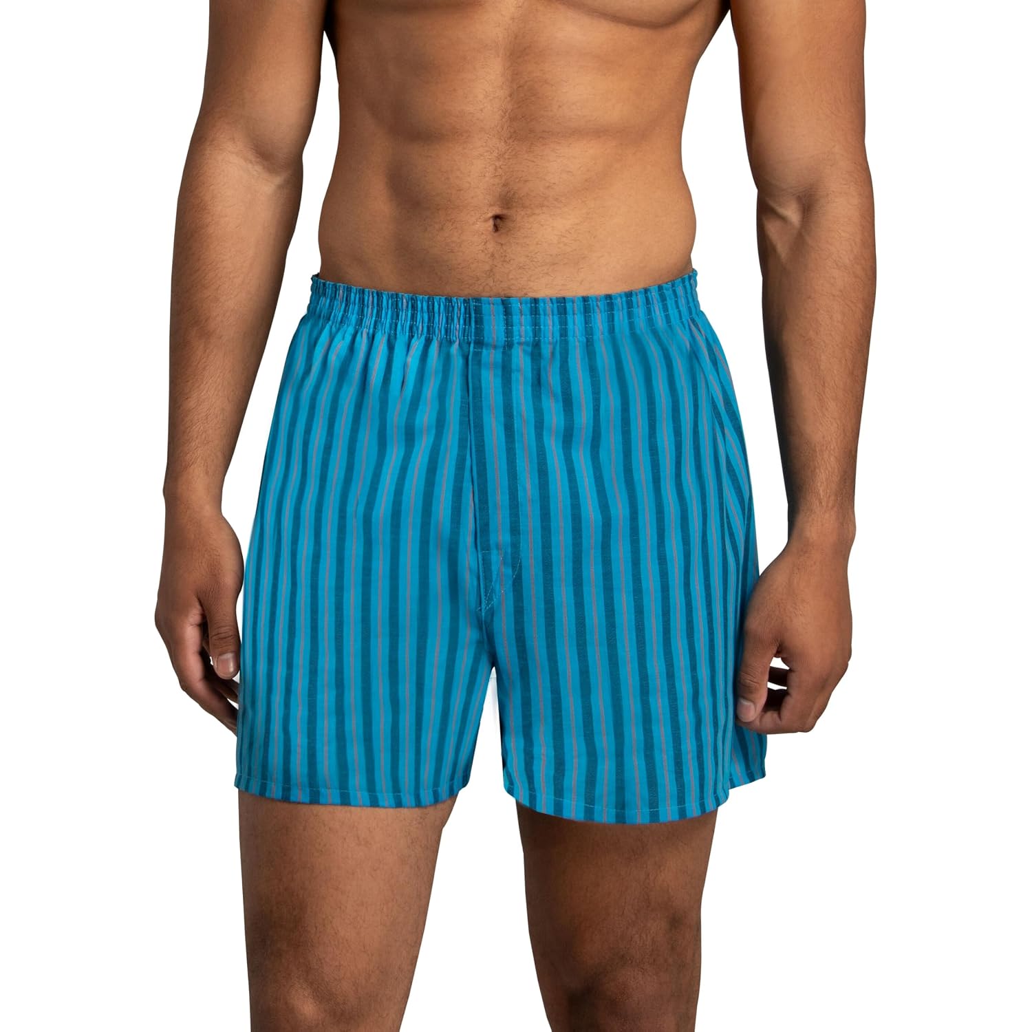 Fruit Of The Loom Men'S Tag Free Woven Boxer Shorts, Relaxed Fit, Moisture Wicking, Assorted Color Multipacks