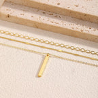 Gold Necklace for Women 14K Gold Plated Layered Cross Bar Necklace Herringbone Figaro Paperclip Flat Chain Cute Charm Accessories Non Tarnish Jewelry Set Gifts for Women