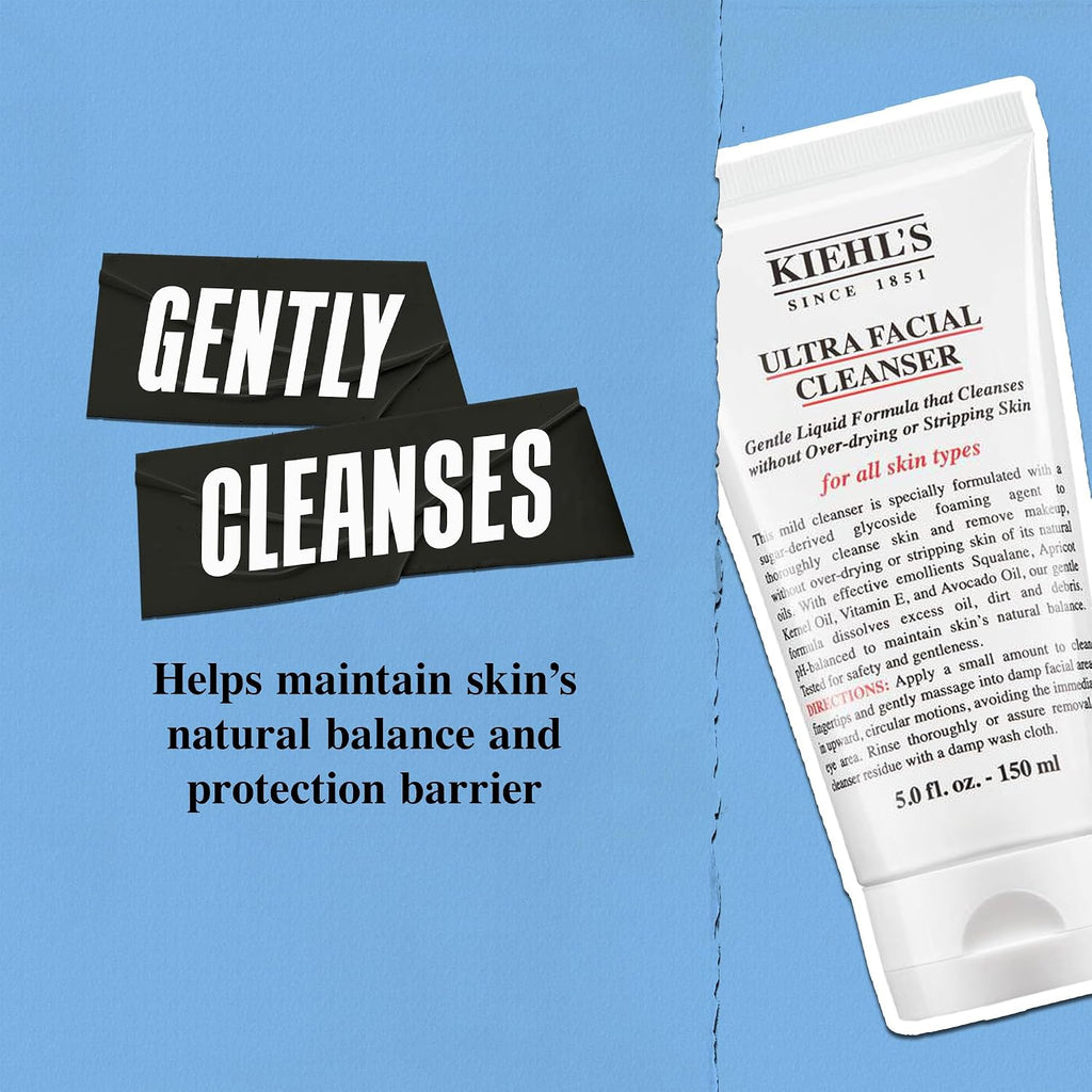 Kiehl'S Ultra Facial Cleanser, Lightweight Foamy Facial Cleanser, Enriched Formula That Replenishes Skin Barrier, Gently Exfoliates And Moisturizes, Suitable For All Skin Types, Paraben Free