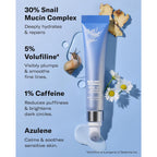 Then I Met You Snail Mucin Eye Cream, Korean Skincare For Dark Circles, Puffy Eyes, & Wrinkles, Firming, Brightening, Plumping, & Hydrating With Volufiline*, Peptides, Collagen, & Caffeine, 0.51 Oz