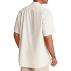 Alimens & Gentle Mens Linen Shirts Cotton Hawaiian Shirts Short Sleeve Button Down Shirts Casual Summer Beach Tops