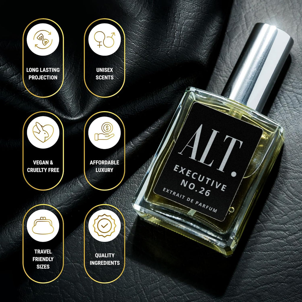 ALT. FRAGRANCES Executive No. 26 - Inspired by Creed Aventus for Men, Extrait de Parfum, Long Lasting Woody Fruity Perfume for Men with Bergamot, Pineapple & Oakmoss, 60ml