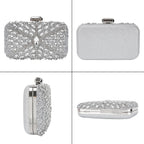 Womens Sparkly Rhinestone Crystal Glitter Clutch Purse Evening Handbag Shoulder Bag for Wedding Party Prom