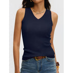 ANRABESS Womens Wool Blend Tank Tops V Neck Sleeveless Sweater Business Casual Work Knit Shirts Slim Fit 2026 Summer Outfits