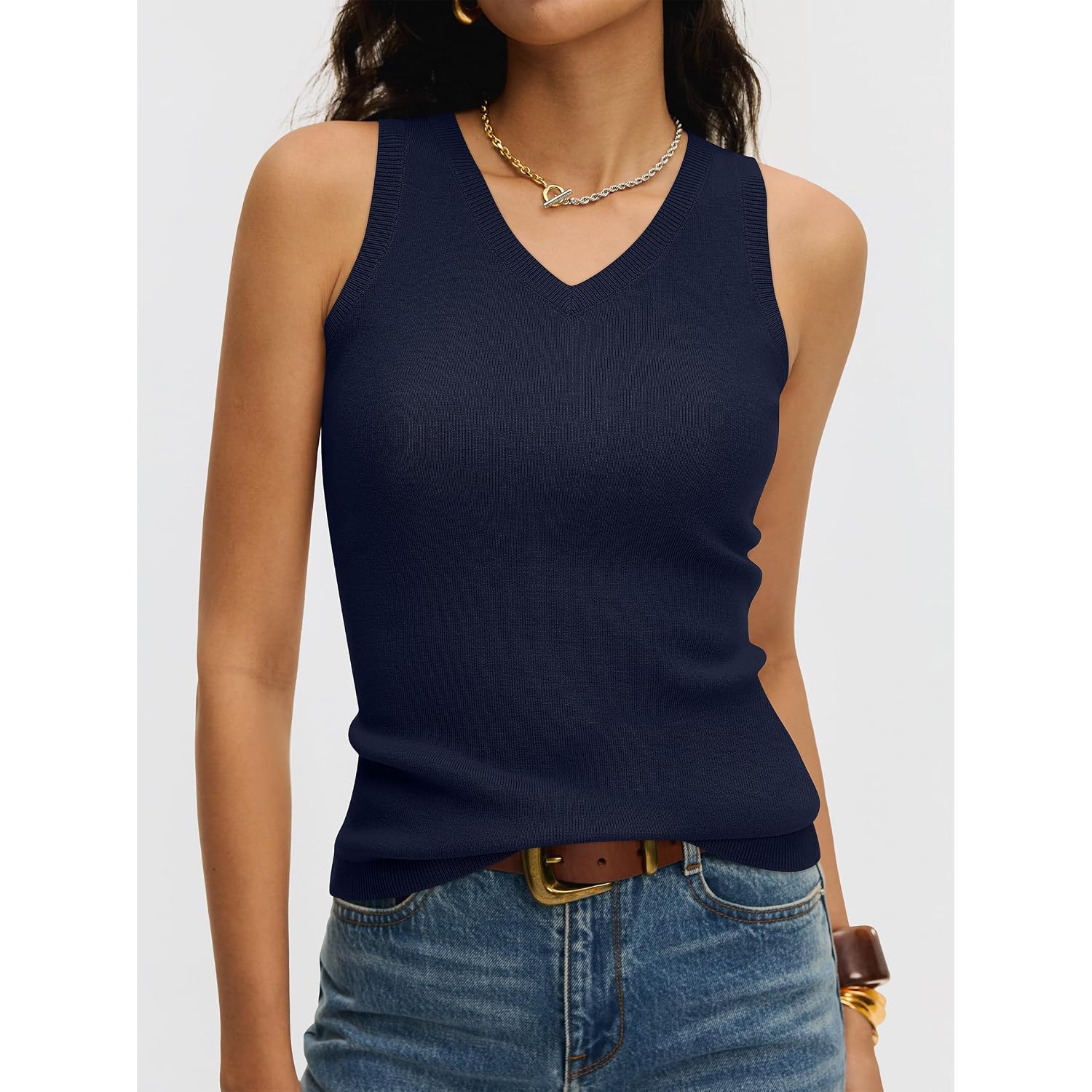 ANRABESS Womens Wool Blend Tank Tops V Neck Sleeveless Sweater Business Casual Work Knit Shirts Slim Fit 2026 Summer Outfits