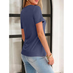 Anrabess Womens Short Sleeve Tops Summer Tshirts Cute Keyhole Neck Casual Basic Tee Dressy Work 2026 Spring Trendy Outfits