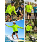 Pinspark Upf 50+ Sun Protection Hoodie Men With Mask Quick Dry Long Sleeve Fishing Hiking Shirts Uv Rash Guard Lightweight