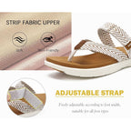 Coface Womens Trendy Orthotic Flip Flops Lightweight Yoga Mat Thick Cushion Walking Thong Sandals Adjustable Slip On Slippers With Comfortable Plantar Fasciitis Arch Support