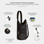Travelon Anti-Theft Boho Insulated Water Bottle Tote