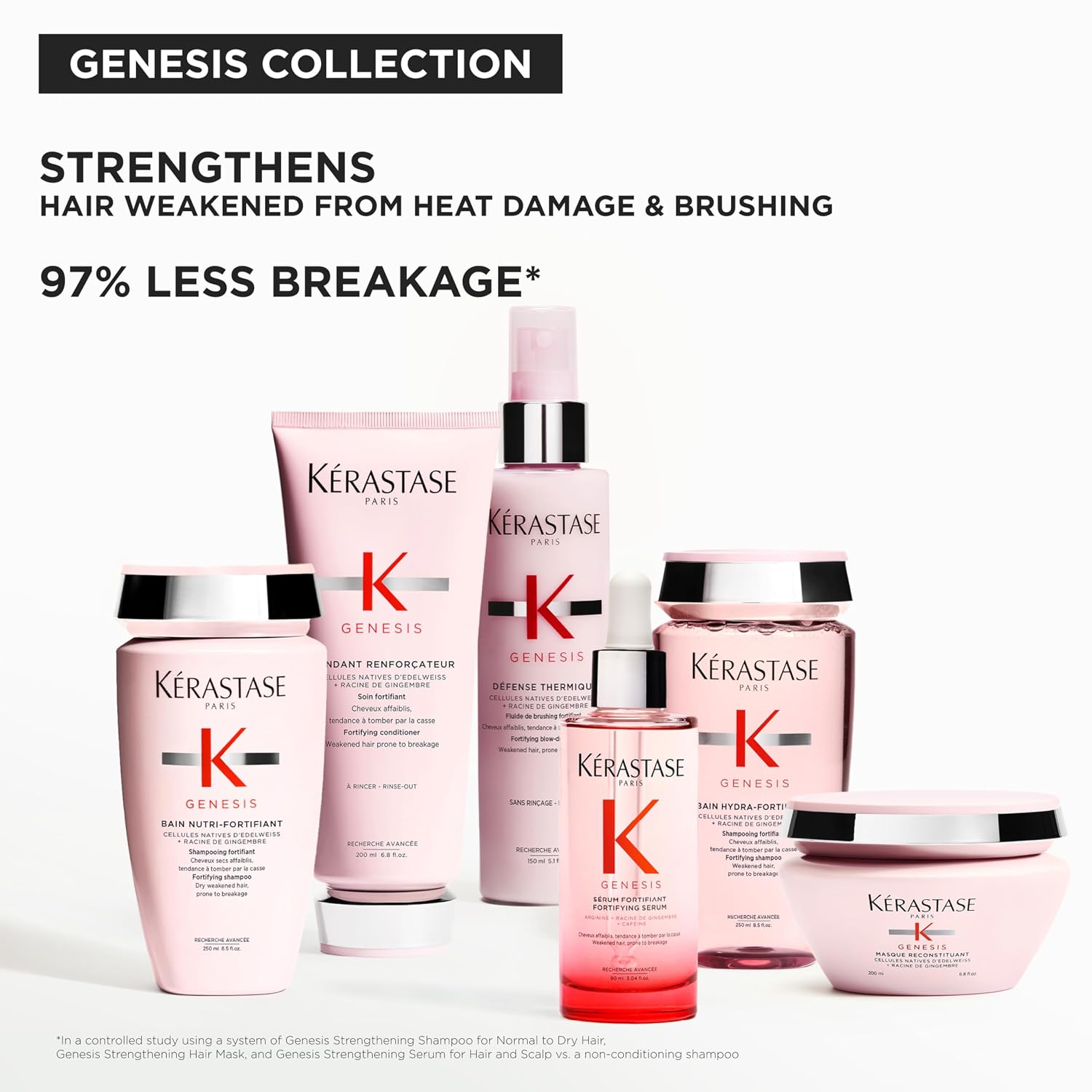 Kerastase Genesis Hair Serum | Daily Strengthening Treatment For Weak Or Damaged Hair | Nourishes And Reinforces Hair | Anti-Breakage | Silicone-Free | For Weakened Hair | Serum Fortifiant