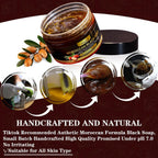 2 Pack Moroccan Black Soap Hammam, Morocco Body Scrub With Exfoliating Glove, Exfoliating Body Cleanser, Argan Oil & Eucalyptus – Deep Cleansing, Softens Skin