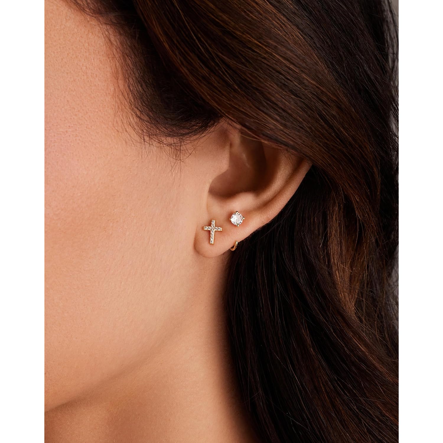 PAVOI 925 Sterling Silver Huggie Half Hoop Earrings | Hypoallergenic Minimalist Tiny Cartilage Earring