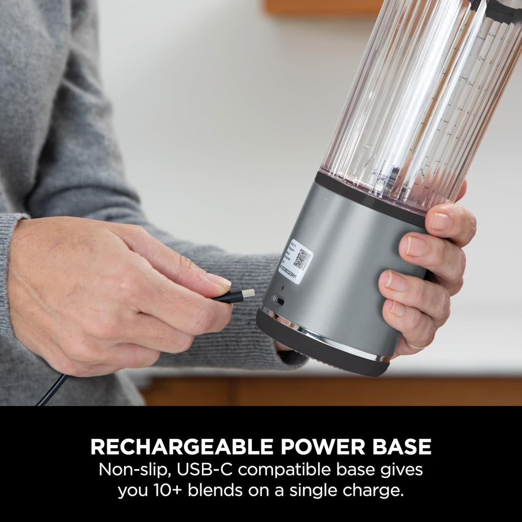 Ninja Blast Portable Blender | Cordless | 18-oz. Vessel | Personal Mixer for Shakes & Smoothies | BPA Free | Leakproof Lid & Sip Spout | USB-C Rechargeable | Dishwasher Safe Parts | Black | BC151BK