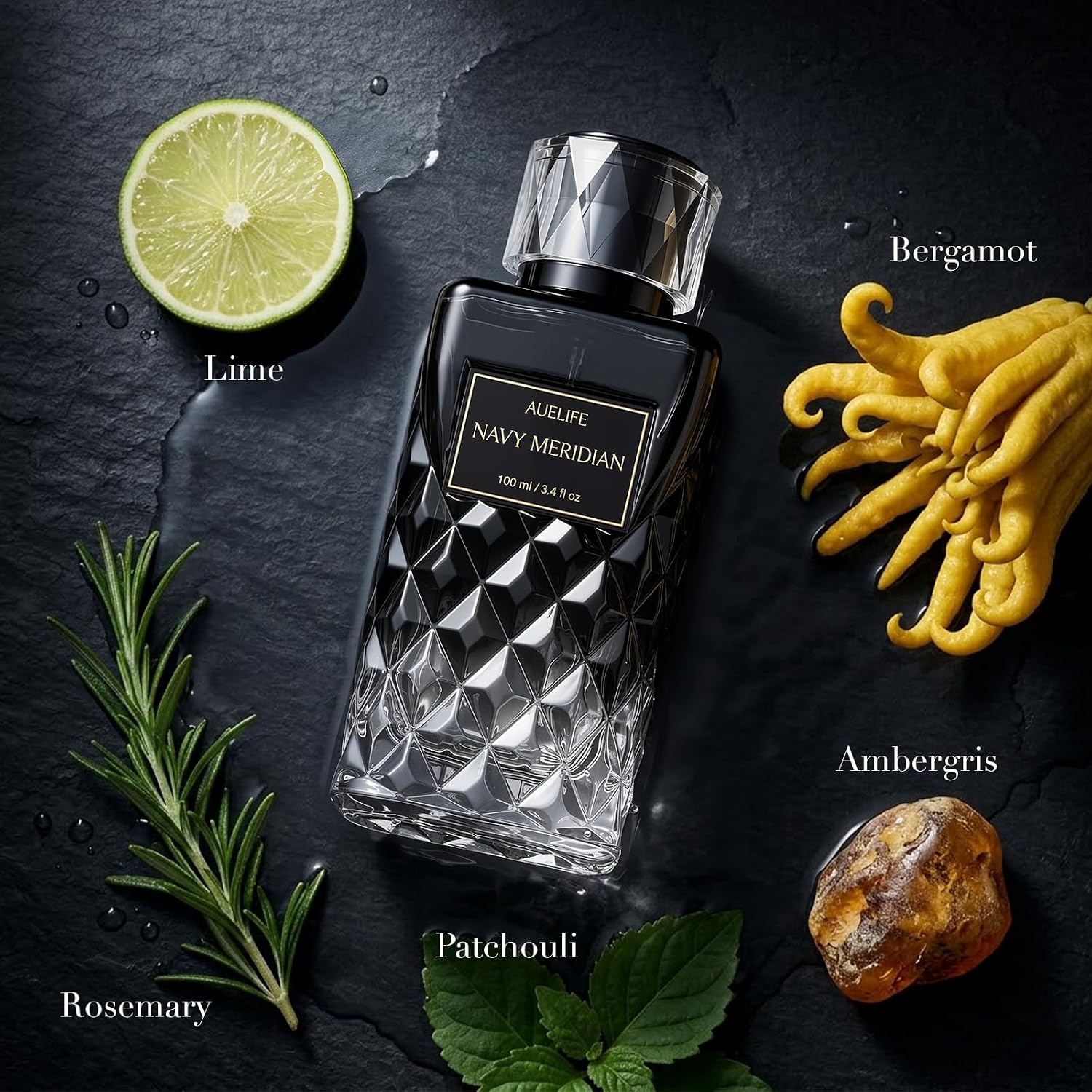 Cologne For Men, Alcohol-Free Long Lasting Perfume Fragrance, Fresh Lemon Citrus & Marine Scent With Cedar, Patchouli & Musk, 100Ml / 3.4 Fl Oz, Daily Wear, Father’S Day Gift (Navy Meridian)