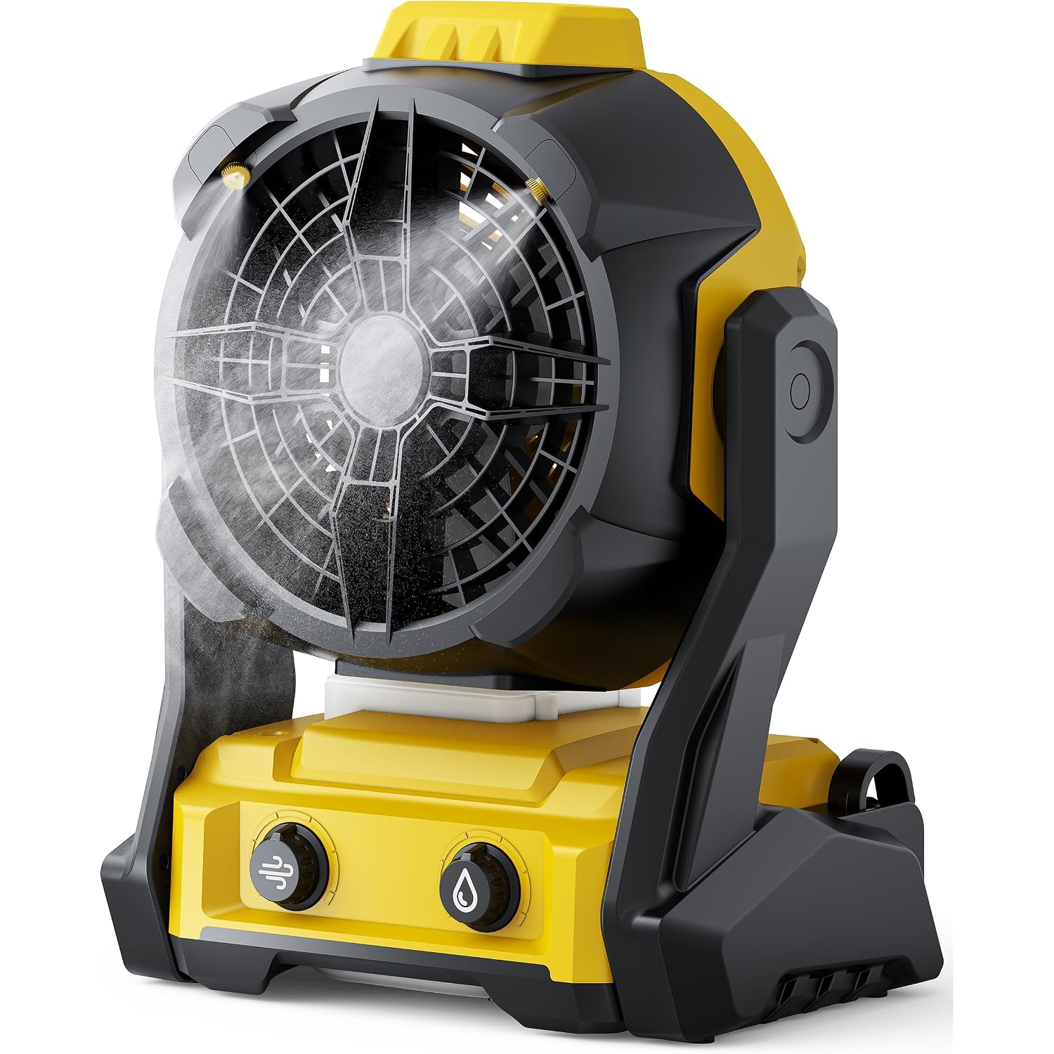 Deforce Portable Misting Fan, For Dewalt 20V Max Battery, Cordless Personal Fan For Outdoor Cooling, Variable Speed, Hook For Hanging, Jobsite, Camping, Usb Port, Outdoor&Indoor Use(Bare Tool Only)