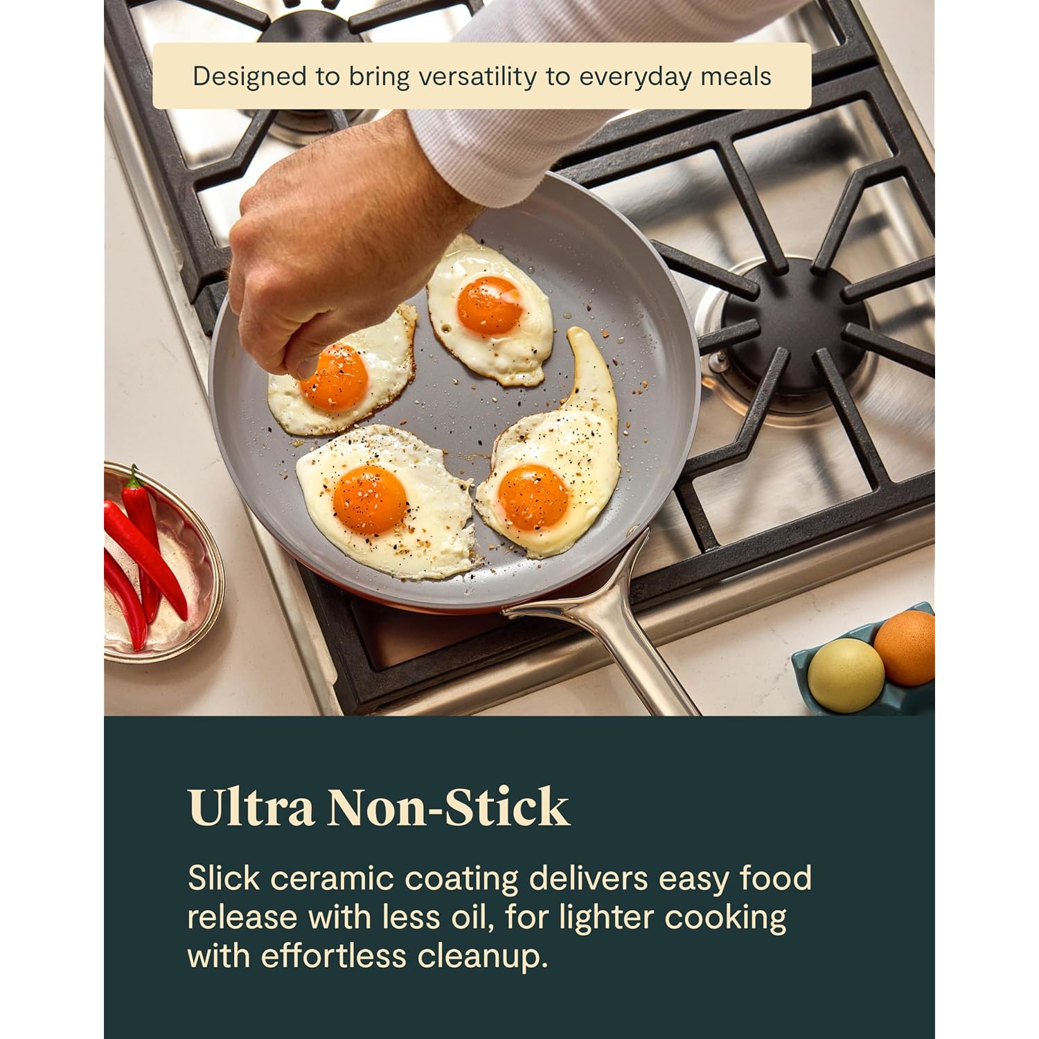 Caraway Nonstick Ceramic Frying Pan (2.7 Qt, 10.5") - Non Toxic, Ptfe & Pfoa Free - Oven Safe & Compatible With All Stovetops (Gas, Electric & Induction) - Navy