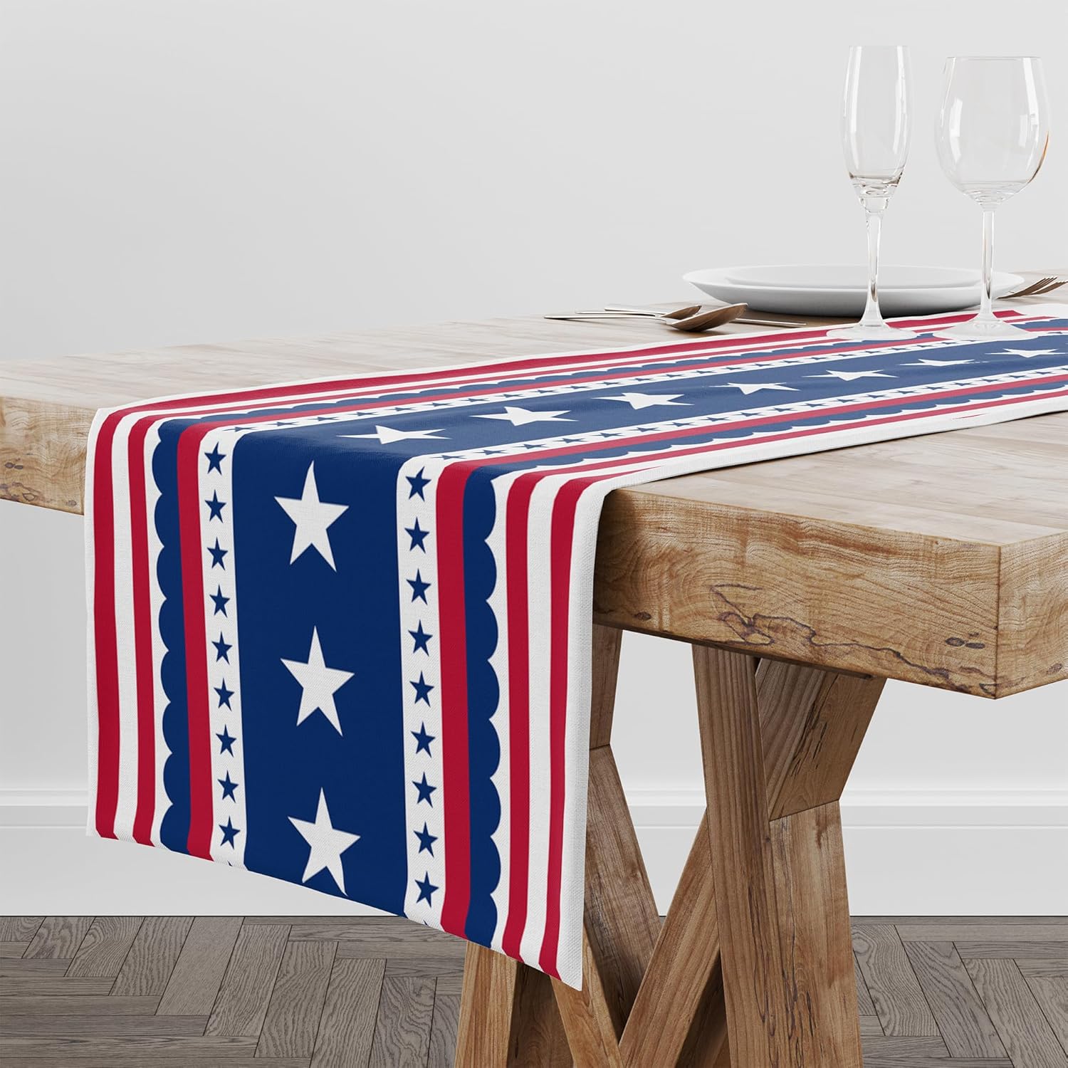OHOME 4th of July Decorations - Patriotic USA Stars Table Runner for Home | Memorial Day Decorations - Fourth of July Accessories Decor Party Supplies Indoor Outdoor - 250 Anniversary USA Merchandise