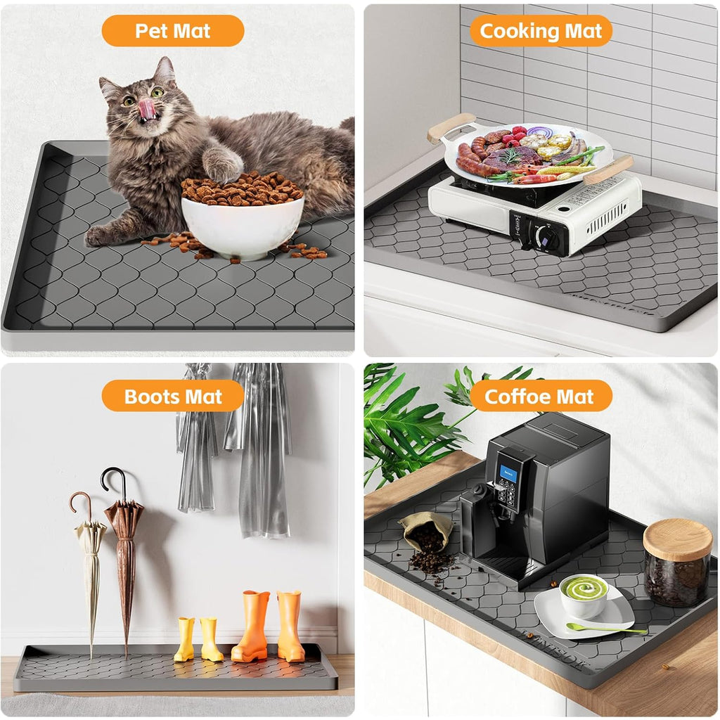 Winisok Silicone Under Sink Mat 34" x 22", Kitchen Essentials and Gadgets, Shelf Liner and Cabinet Protector, Home Organizers and Storage, Waterproof Bathroom Tray