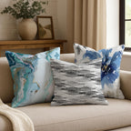 Americanflat 18X18 Throw Pillow With Sewn-In Insert - All-In-One Decorative Pillows - No Cover Needed - Soft And Durable Cushion For Bed Or Sofa - Polyester - Black, Grey And White