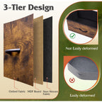 Wlive Tall Dresser For Bedroom With 12 Drawers, Dressers & Chests Of Drawers, Fabric Dressers For Closet, Storage Dresser Organizer With Steel Frame, Wood Top, Rustic Brown Wood Grain Print