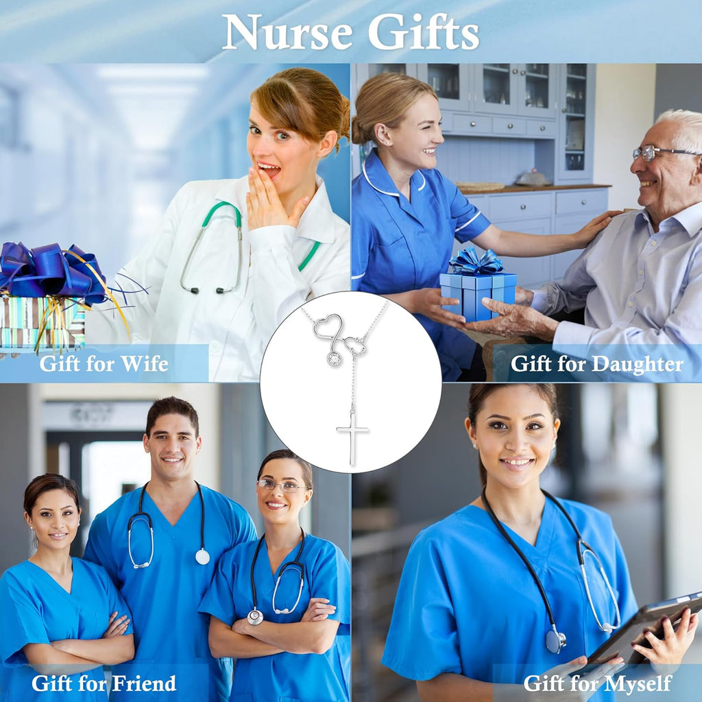 SmileBelle Nurse Graduation Gift for Women, Nurse Week Necklace Appreciation Practitioner Gifts for Nurses Female, Preceptor Gifts Nursing School Medical Assistant Jewelry for New Nurses Accessories