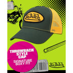 Von Dutch Unisex Trucker Hat - Curved Bill Mesh Back Retro Classic Colorblock Snapback Baseball Cap for Men and Women Veranda