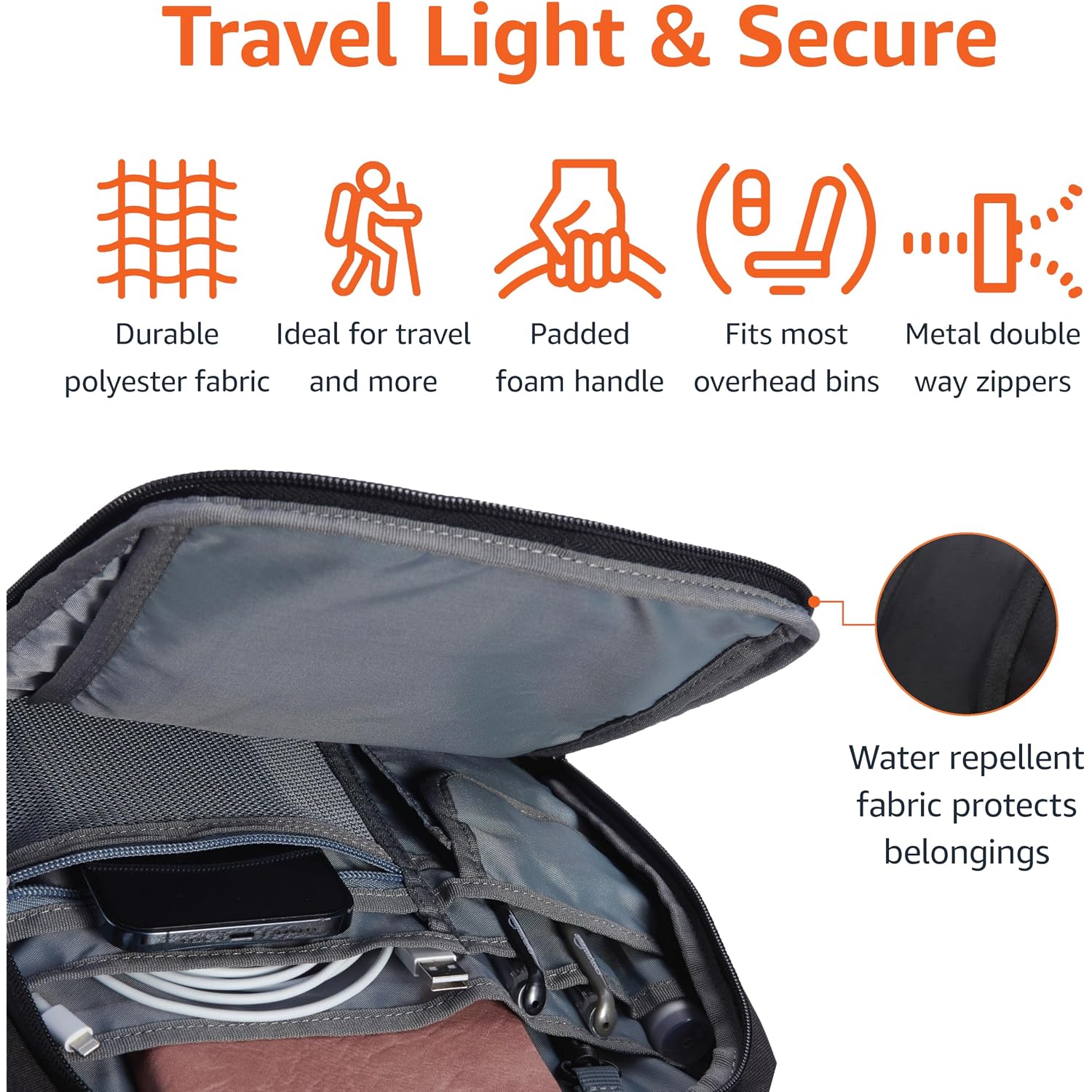 Amazon Basics Travel Laptop Backpack With Multiple Pockets And Compartments For 17 In / 43.1 Cm Laptop, Water Resistant, Spacious With Padded Shoulder Straps, Black