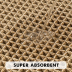 MIULEE Set of 2 Waffle Bathroom Rugs, Boho Bath Rugs Non Slip Washable, Super Absorbent Bath Mats, Ultra Soft Rubber Backed Shower Mats for Bathroom Floor, Tub and Shower, Brown, 18x30 Inch