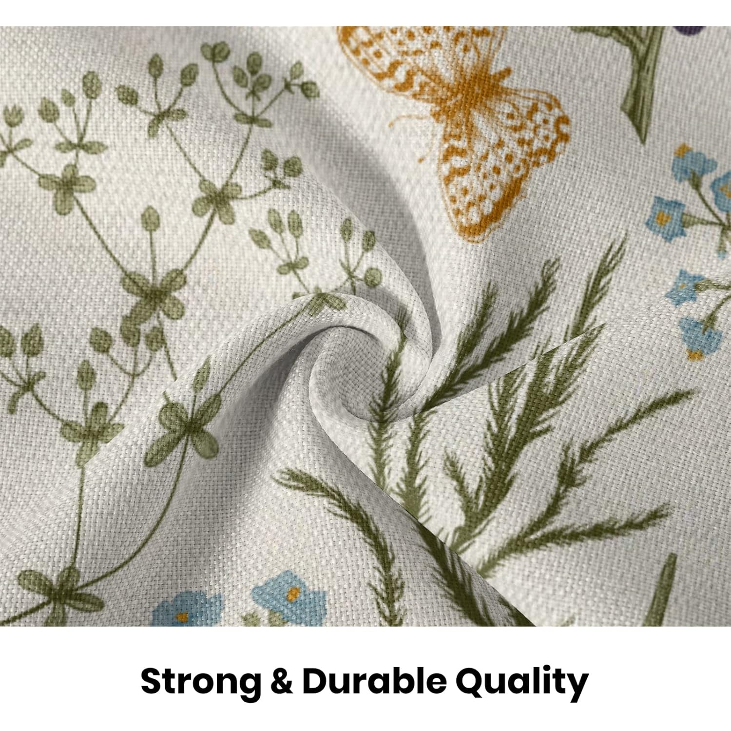 AEIOAE Spring Pillow Covers 18x18 Inch Set of 2,Sage Green Wild Flower Plant Throw Pillows Case,Seasonal Floral Outdoor Decorative Square Linen Farmhouse Decor Cushion Covers for Home Sofa Bed Couch